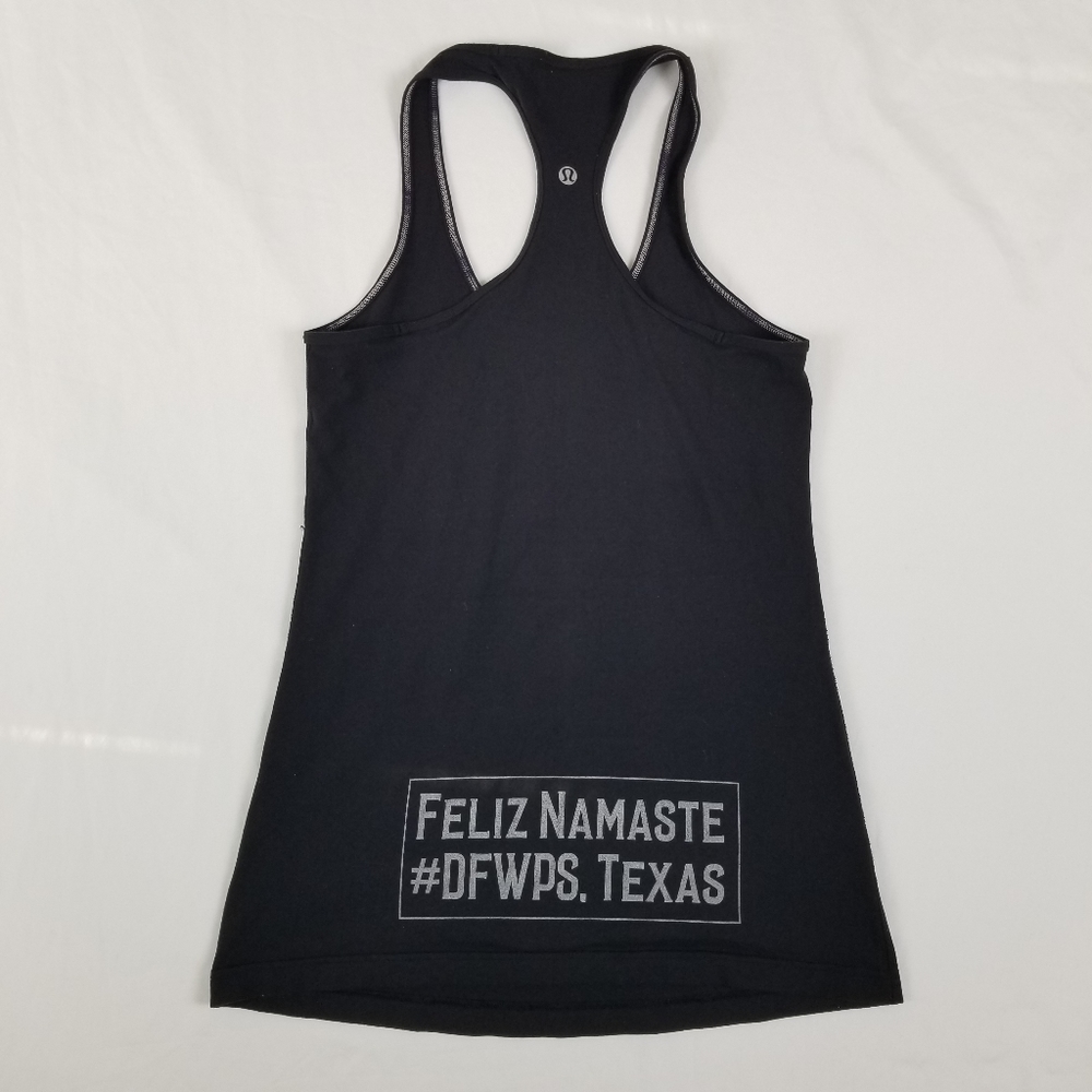 Lululemon Black Racerback Tank Top, Work out stretching tank top Women Size 6